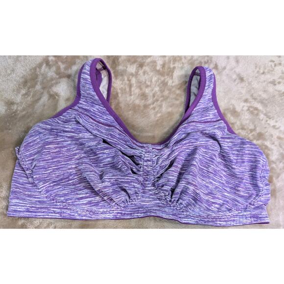 Woman Within Comfort Choice Womens Bra PLus Size 46G Bra Wireless Ruched Purple - Picture 1 of 4